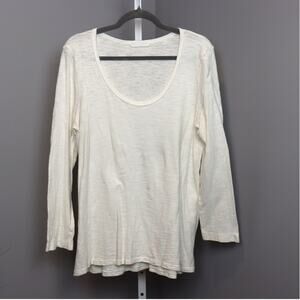 CP Shades 100% Cotton Long‎ Sleeve Slub Tee Off White Size M Made USA